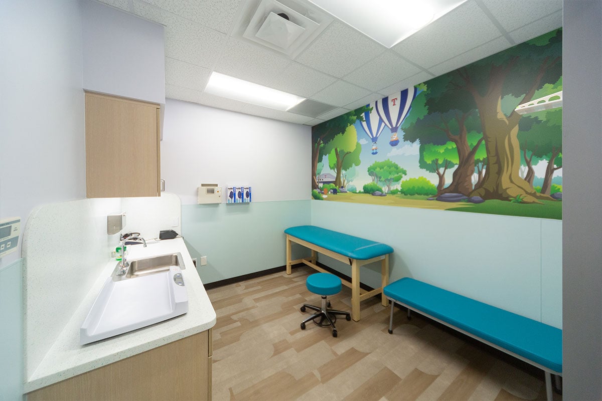 Patient room at Neighborhood Health Center