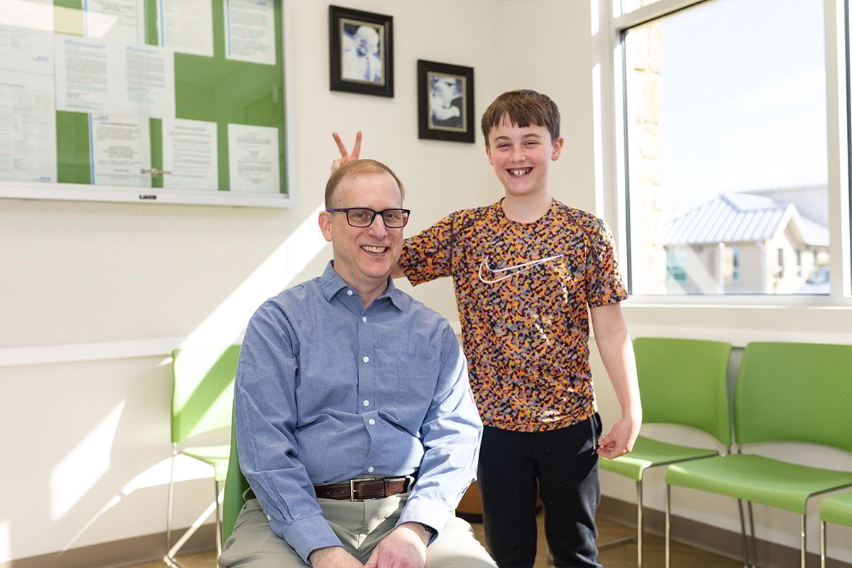 Dr. Kaplan with Boy bunnyears