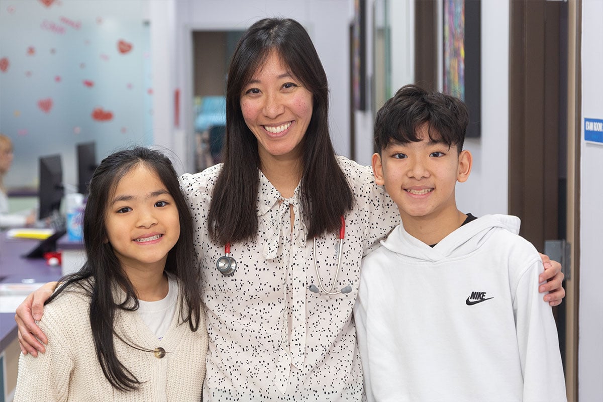 Dr. Hsu with Boy and girl